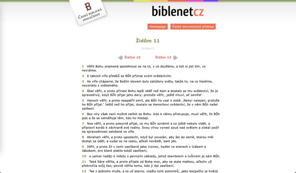 Web Biblenet.cz