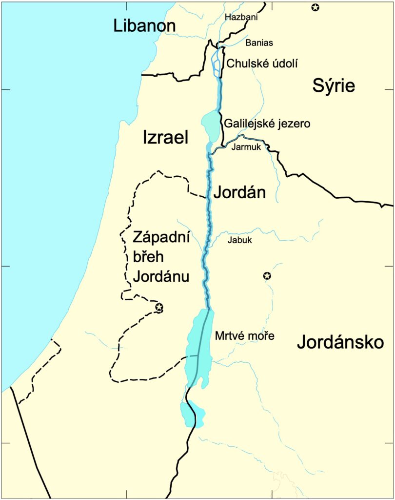 Mapa Jordánu | Autor: UN – Derivate work of Image:JordanRiver en.svg, volné dílo | Zdroj Wikipedia.org