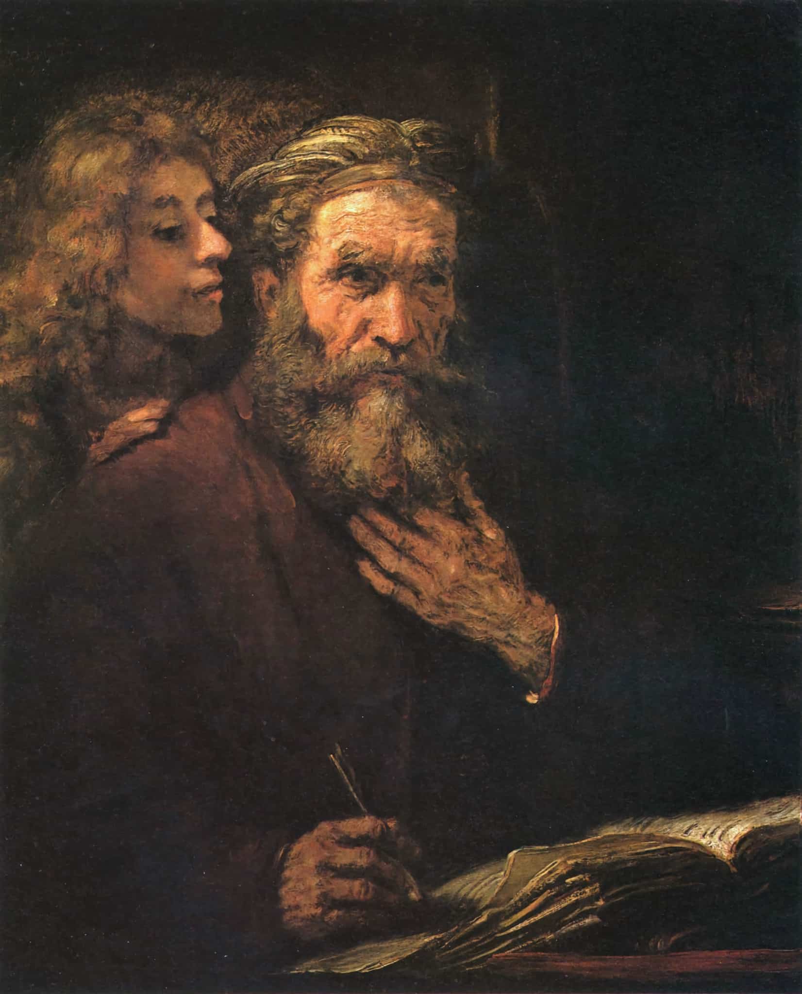 Rembrandt: Matouš s andělem (1661) | Zdroj Wikimedia Commons