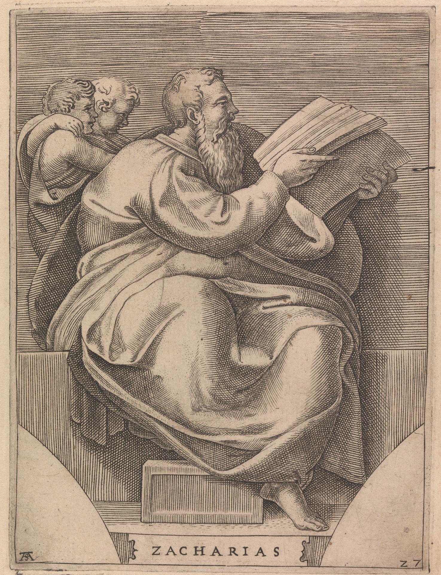 Adamo Scultori: Prorok Zachariáš (1550 až 1585) | Zdroj Wikimedia Commons