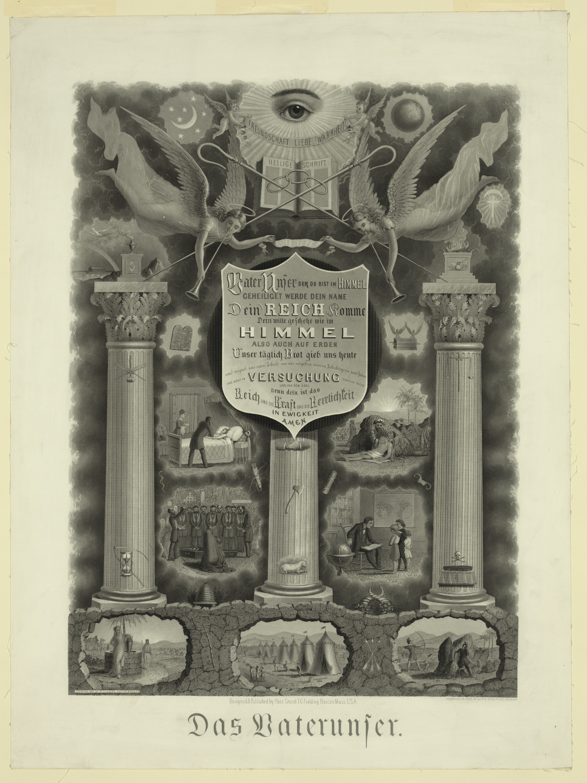 Otčenáš v němčině (ocelorytina, 1889) | Zdroj Wikimedia Commons