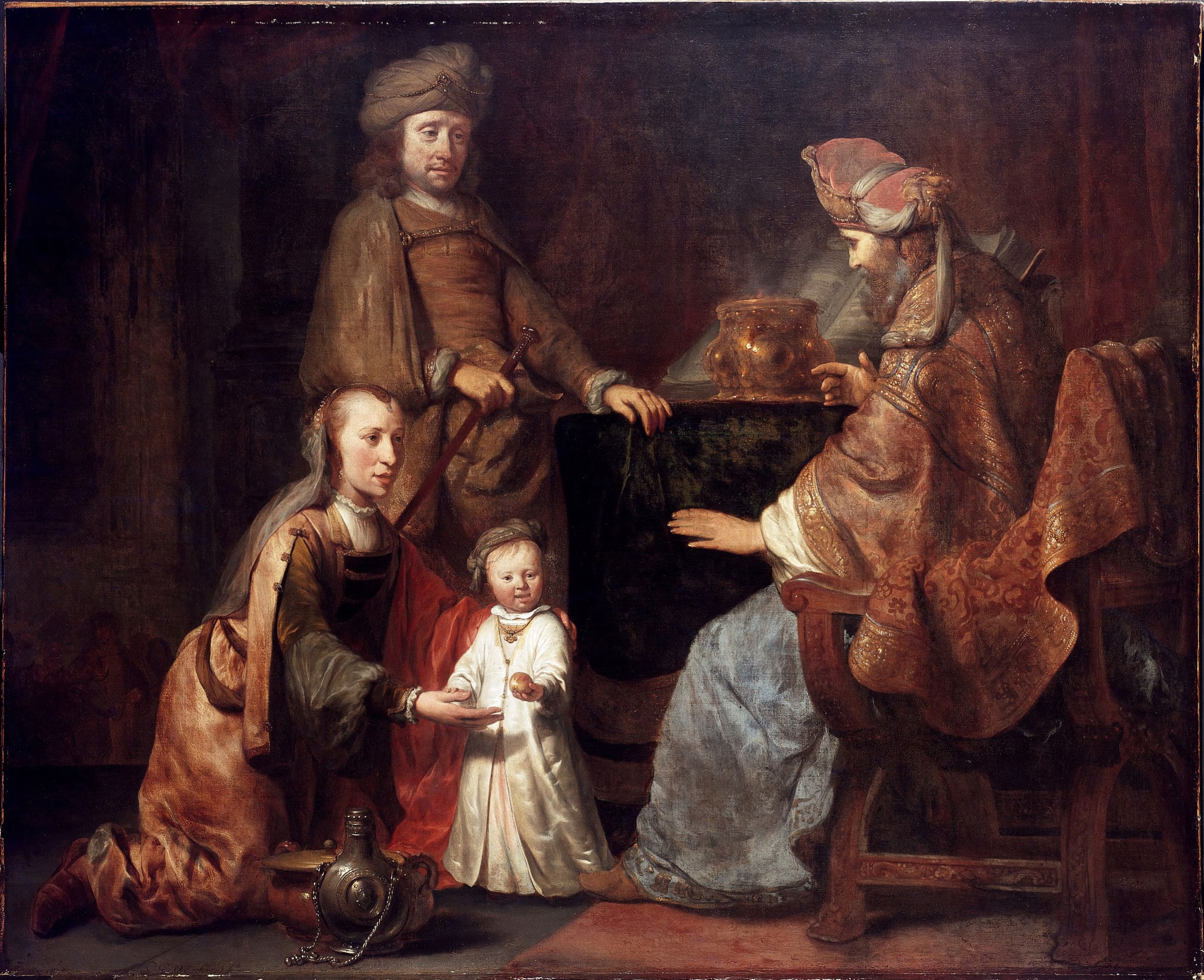 Gerbrand van den Eeckhout: Chana přináší malého Samuela Élímu (mezi lety 1660–1663) | Zdroj Wikimedia Commons