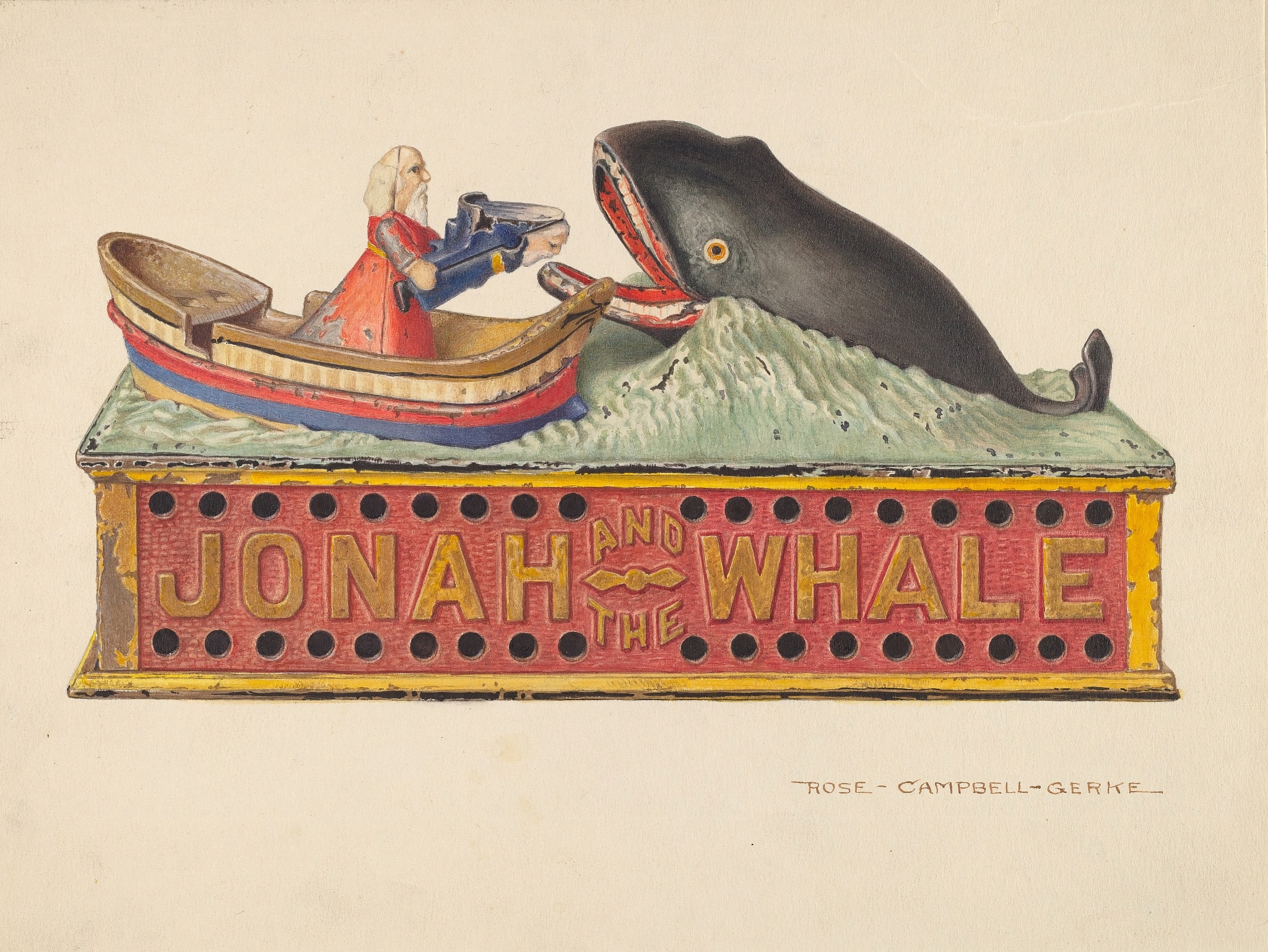 Rose Campbell-Gerke: Pokladnička Jonáš a velryba (1939) | Zdroj Wikimedia Commons