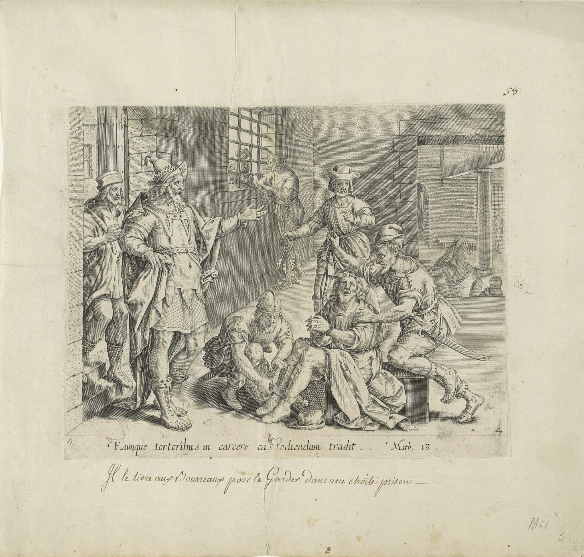 Uvěznění nemilosrdného otroka (série tisků; 1585) | Zdroj Wikimedia Commons