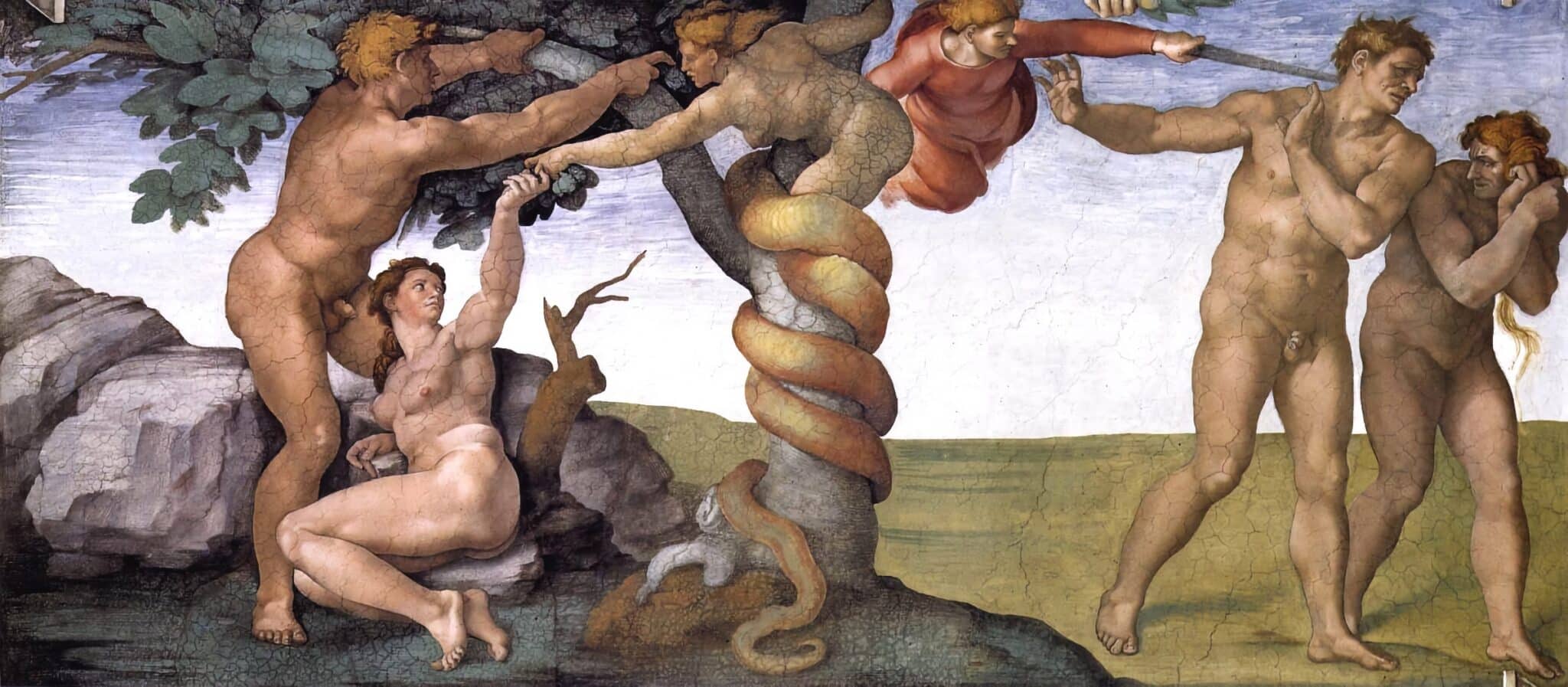 Michelangelo: Zakázané ovoce (část fresky v Sixtinské kapli, 1509) | Zdroj: Wikimedia Commons